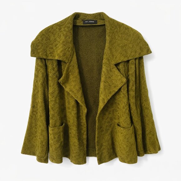 St. John Jackets & Blazers - St. John Olive Scroll Tapestry Wool Blend Jacket